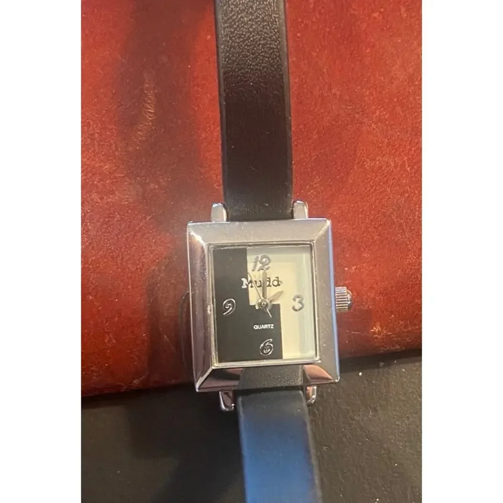 Women's 27mm Silver Tone Black and White Mudd Watch, NWT